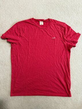 Vintage Red Hollister small embroidered logo tshirt in XL